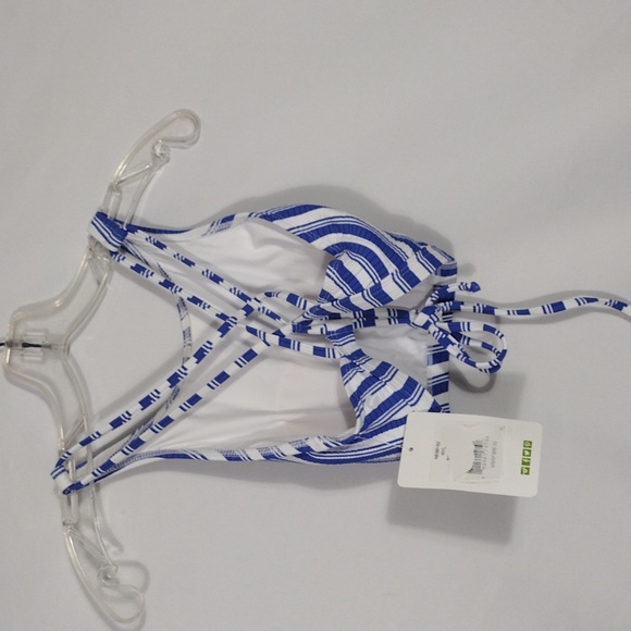 NWT Next Standard High Tide Blue And White Stripes Swim top Women Size Medium - Picture 3 of 8